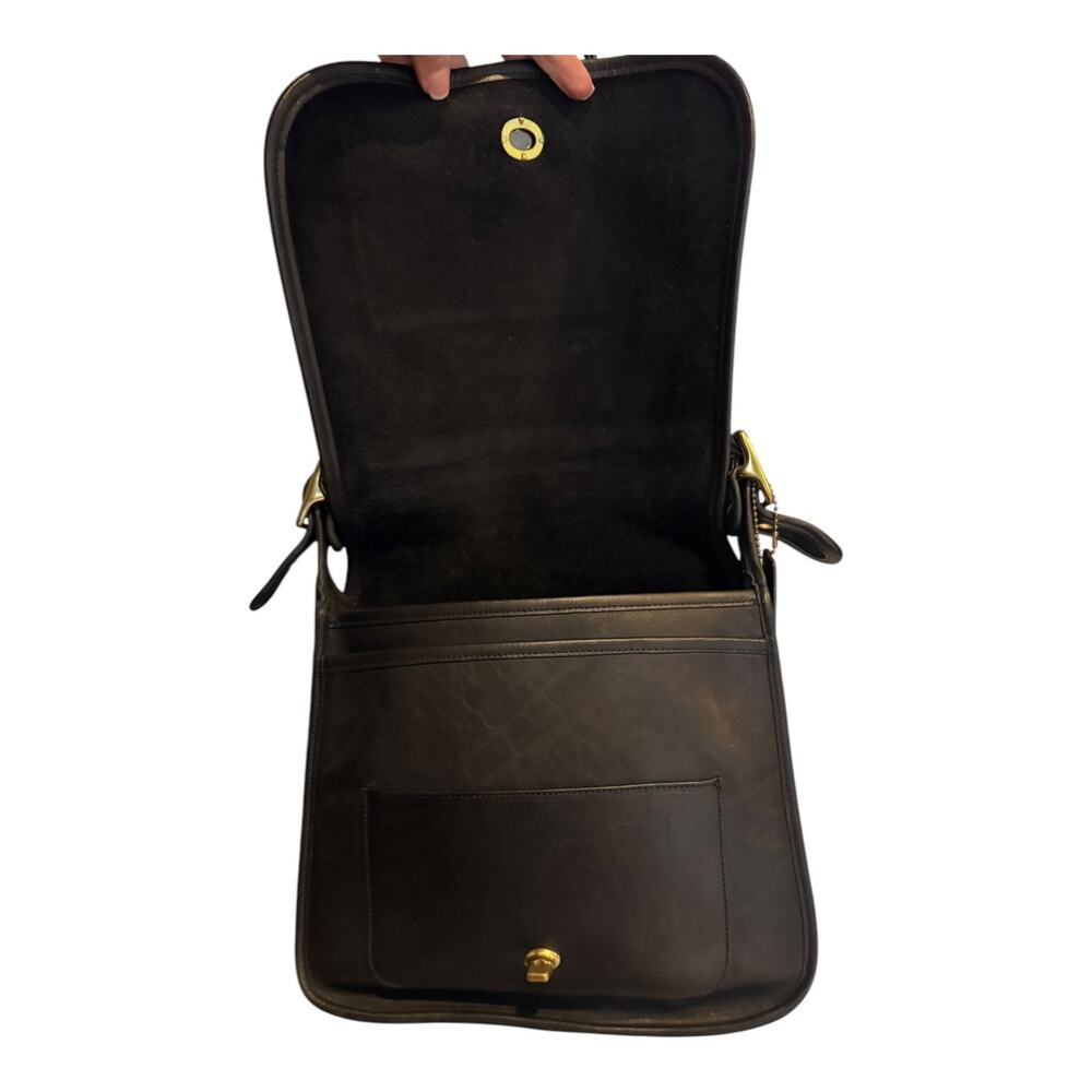 Vintage Y2K Coach Stewardess black leather crossbody bag 9525 adjustable strap - Picture 13 of 16
